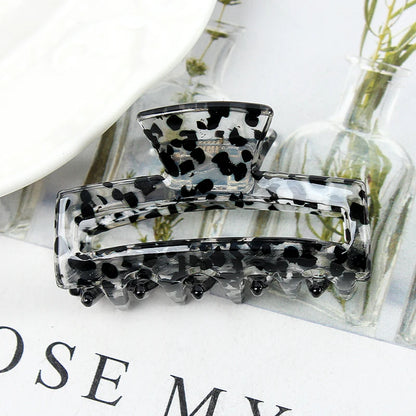 Mini Women's Hair Clips Colorful Geometric Hollow Crab Claw Clip Acetate Leopard Print Fashion Girls Hairpin Hair Accessories - AMULET RING STORE