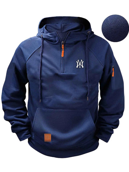 2025 Fashion Men multi-pocket zipper comfortable casual hoodie spring and autumn pullovers sweatshirts fitness hoodies