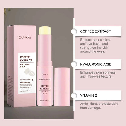 Caffeine Eye Cream Stick Lifting Firming Brighten Eyes Skin Fade Fine Lines Anti Puffiness Hydrating Moisturizing Eye Care Cream