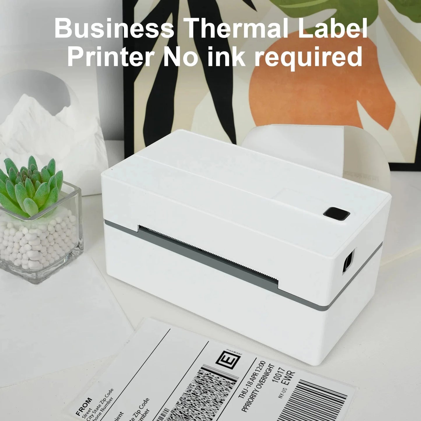 Thermal Label Printer Portable No Ink Required 300DPI 4x6 for Small Business WiFi Bluetooth USB High Speed Express Airway Bill