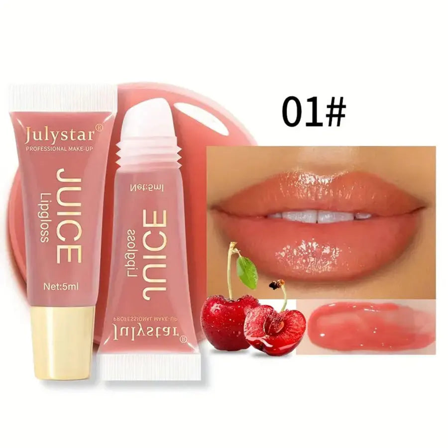 Watery Crystal Clear jelly Lip Oil Lip Balm Moisturizing And smoothingLip Lines Jelly Pout Lip Gloss Glass Lip Fruit Scent - AMULET RING STORE