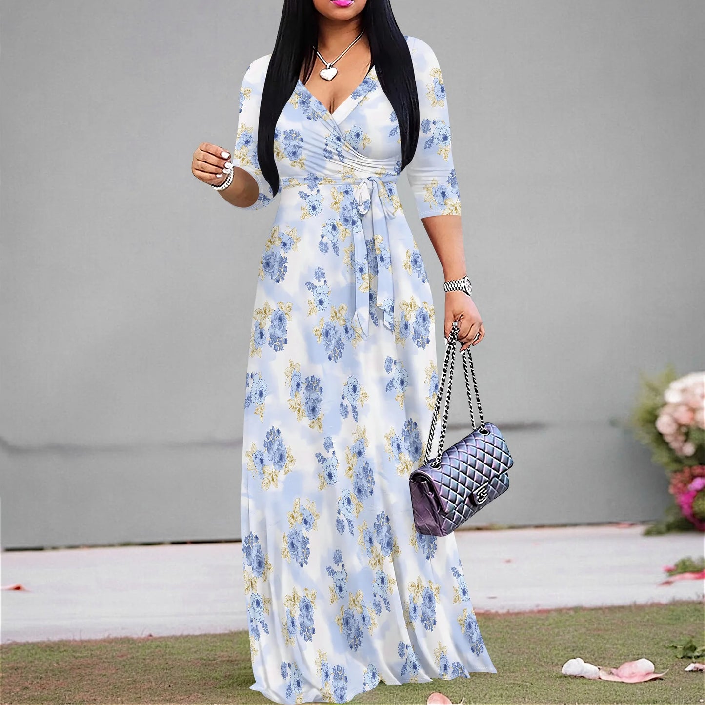 Women's Casual Sexy V Neck 3/4 Sleeves Club wear Party Outfits