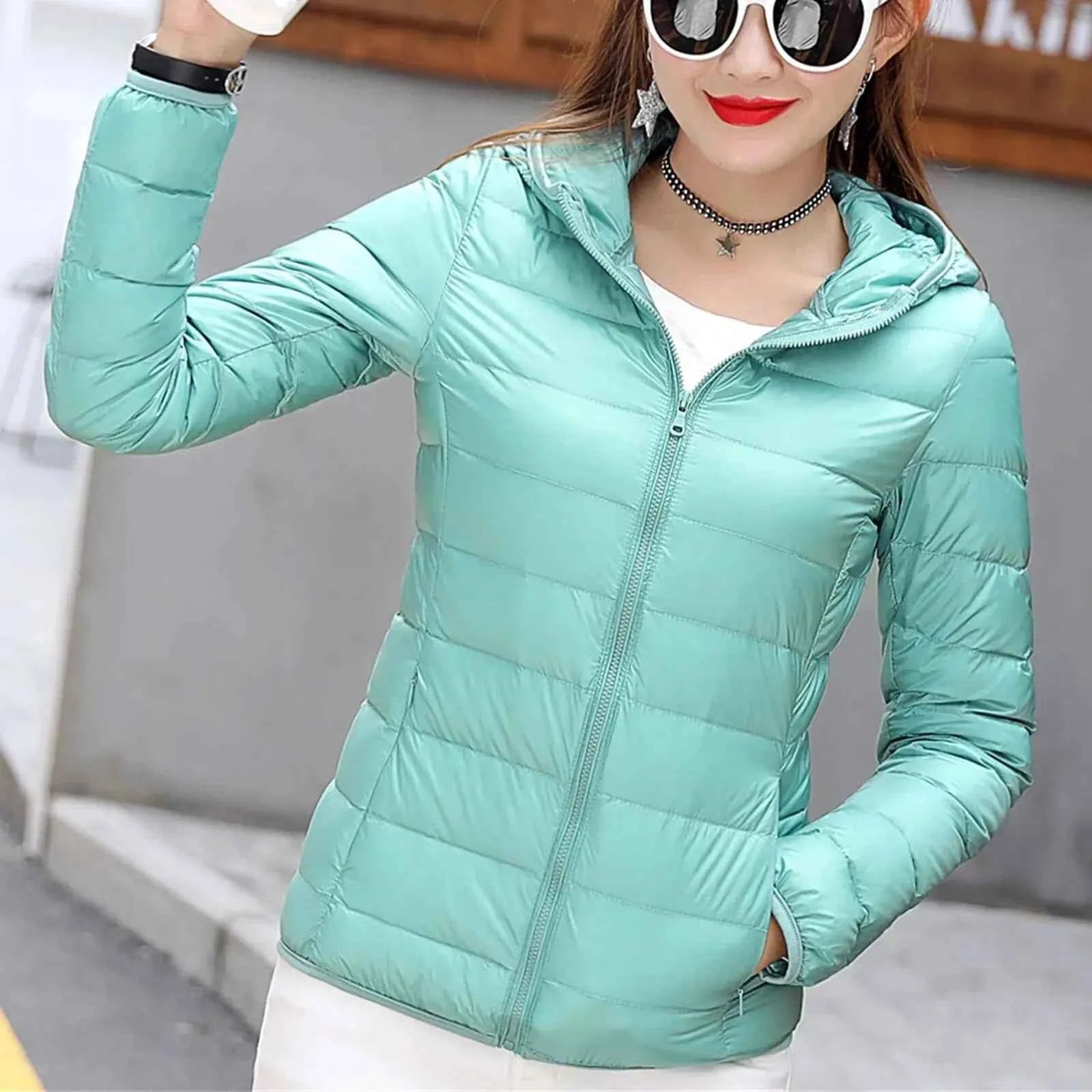 Women's Puffer Coat Winter Hooded 2023 Fashion Glossy Waterproof Loose Thicken Warm Down Cotton Jacket Outwear S-3XL