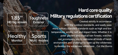 Outdoor Men Smart Watch 1.85'' 400mAh Bluetooth Call Health Monitor Swim Waterproof Sport Smartwatch for Xiaomi IOS Android 2025