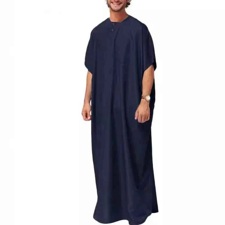 2025 New Muslim Gown! Middle Eastern Arabic Dubai Style Men's Robe, Malaysian Shirt-style Ethnic Clothing
