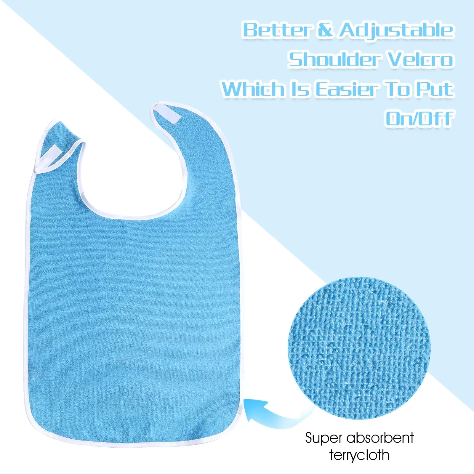 1/2pcs Adjustable Adult Bib Machine Washable for Elderly Adults to Prevent Drooling and Spills Adult Bibs for Eating Nursing Bib - AMULET RING STORE