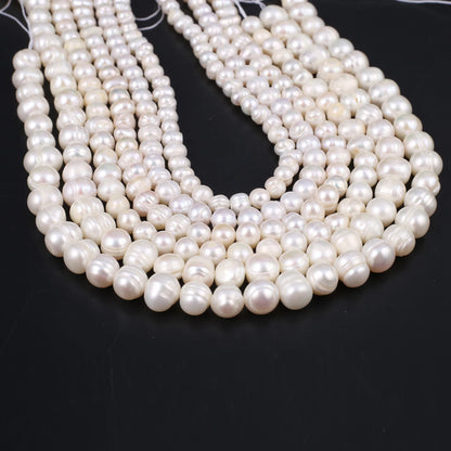 Natural Freshwater Pearl Beads Rice Round Shape Isolation Loose Beaded for Jewelry Making DIY Bracelet Necklace Accessories Gift - AMULET RING STORE