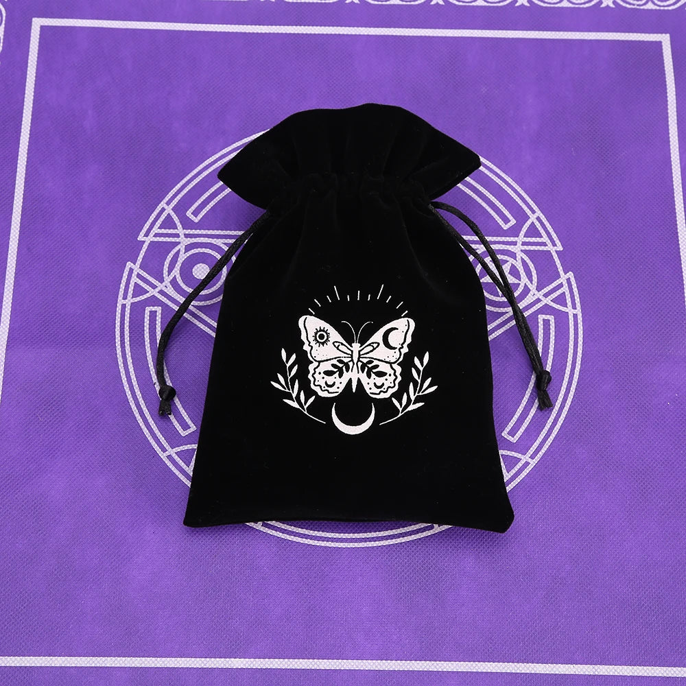 Tarot Card Bag Composite Fleece Drawstring Storage Bag Tarots Storage Bag Dice Bag Rune Jewelry Pouch Christmas Party Gift Pouch - AMULET RING STORE