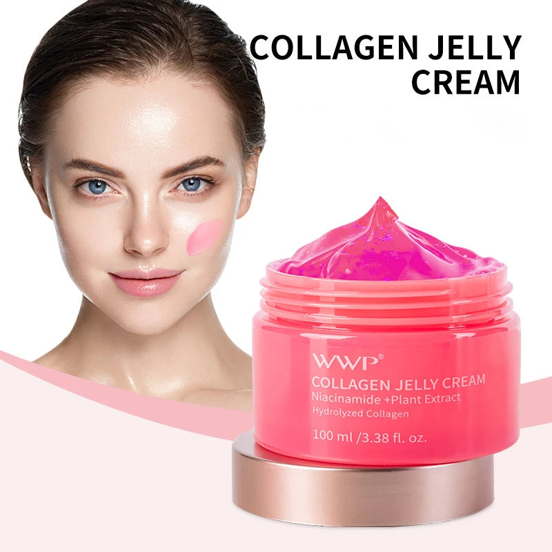 Collagen Jelly Cream Niacinamide Collagen Moisturizing Tender Skin Care Shrinks Pores Brighten Face Cream Korean With Spoon 100g - AMULET RING STORE