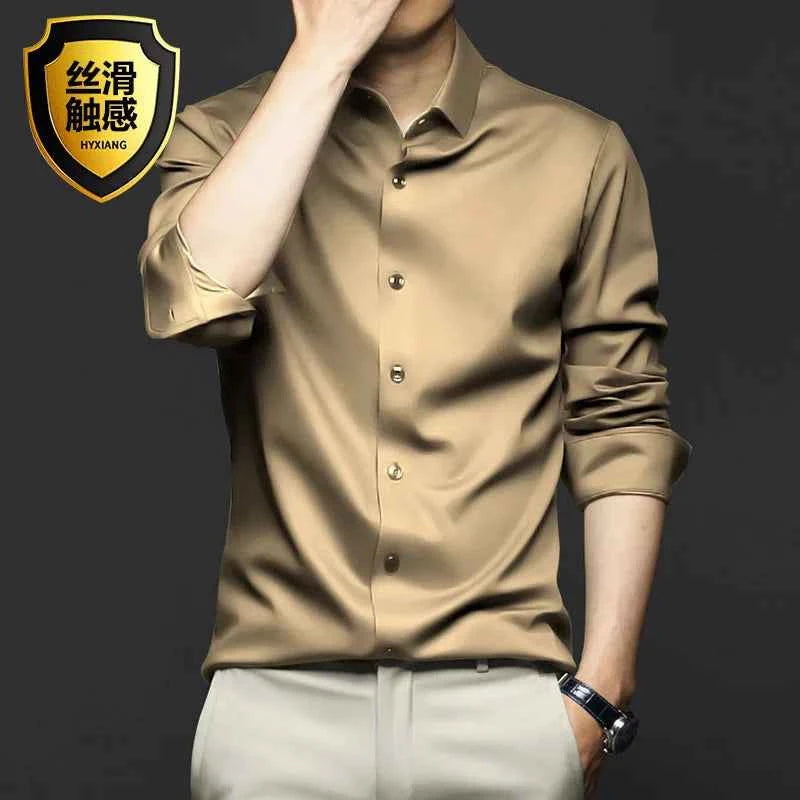 Men's White Shirt Long Sleeve Non iron Business Dress Slim Fit Korean Version Professional Work White Casual Men's Suit Shirt