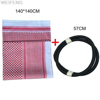 Muslim Shemagh Scarf Traditional Islamic Accessories Headscarf Islamic Neck Wrap Headscarf Windproof Arab Keffiyeh Shemagh Scarf - AMULET RING STORE