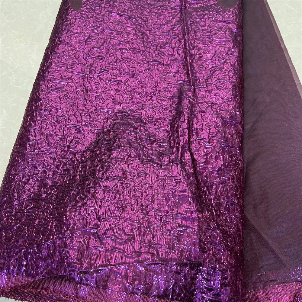 2025HighQuality African Nigerian Tulle Lace Fabric Organza Embroidery Guipure Brocade Jacquard Wedding Dresses Party Gowns 5Yard