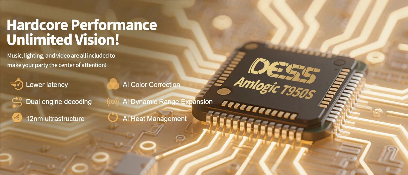 DESS Projector 4K Mini Portable Build-in Apps WIFI6 Mirror SmartPhone For 4K Video Home Cinema Projector Outdoor Rotatable 180°