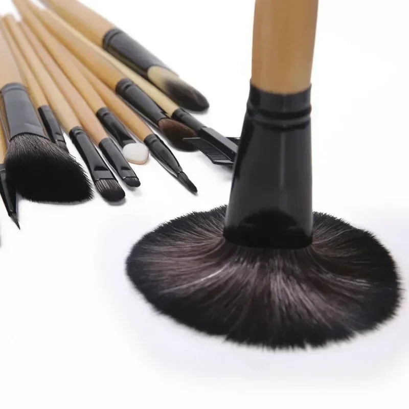 Free Gift Bag and Sponge for 24 pcs Makeup Brush Sets Cosmetics Brushes Eyebrow Powder Foundation Shadows Make Up Tools - AMULET RING STORE