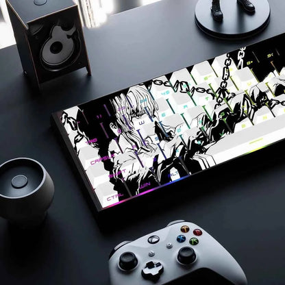 129 Keys Makima Anime Keycaps Cartoon PBT Keycap Cherry Keycaps Key Cap Dye-sub Mechanical Keyboard Caps for 64/68/71/84/108