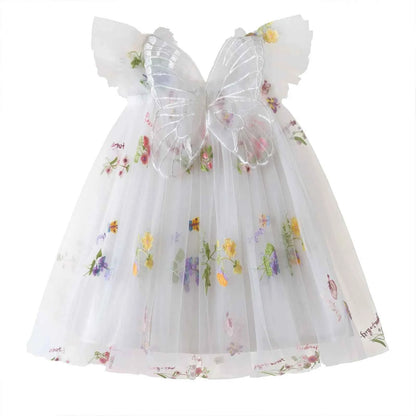 Delicate Party Prom Evening Dress Colorful Flower Embroidery Dresses Fashion Butterfly Princess Dress Birthday Princess Clothes