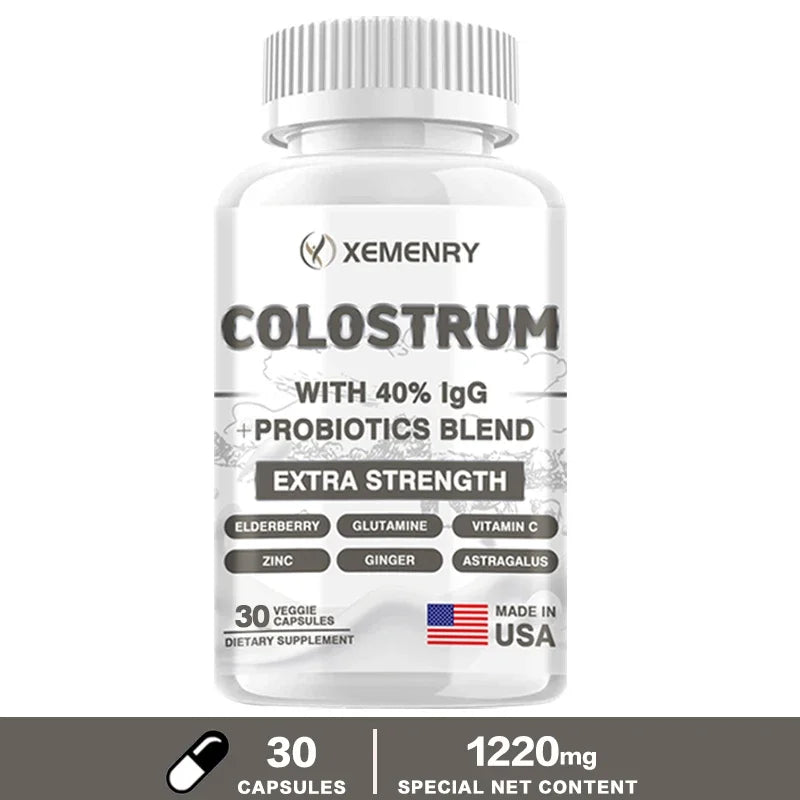 Colostrum Capsules - 40% LgG - Support Intestinal and Digestive Health, Hair, Nails, Skin and Muscle Health - AMULET RING STORE