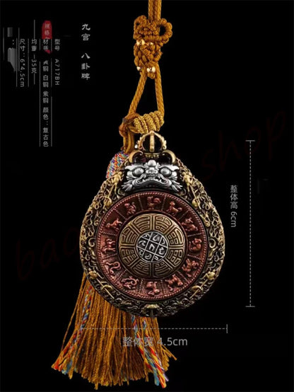 Rotable Necklace Retro Zodiac Nine Palaces Eight Diagrams Pendant AMULET RING STORE