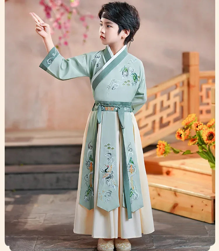 Long Sleeve Boy Hanfu Modern Dress Baby Cosplay Boys Outfit Ancient Stage Kids Clothing Vestidos Casual Children Chinese Costume