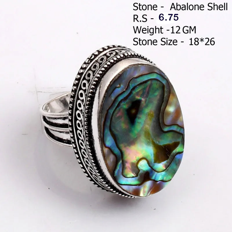 Genuine Turquoise Labradorite Moonstone Owyhee Opal Amazonite Ruby Zoisite  Ring