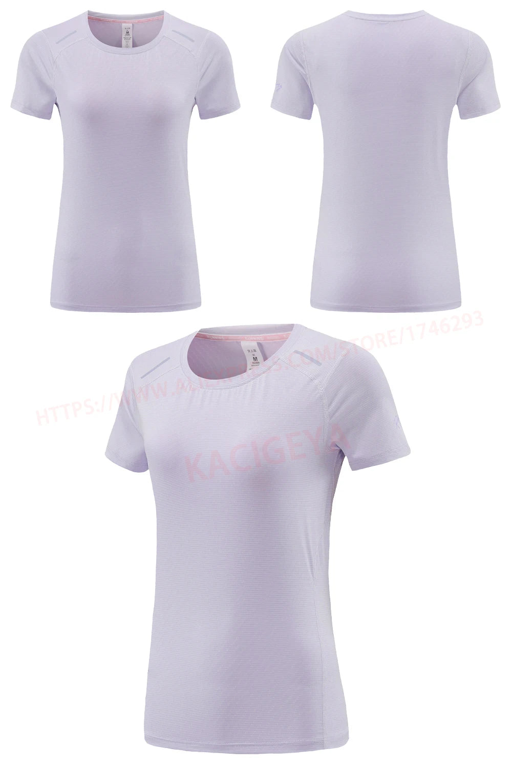 Women Print Running Short Sleeve Slim Elastic Yoga Breathable Mesh Tshirt Female Jogging Training Fashion Solid Fitness Tee - AMULET RING STORE