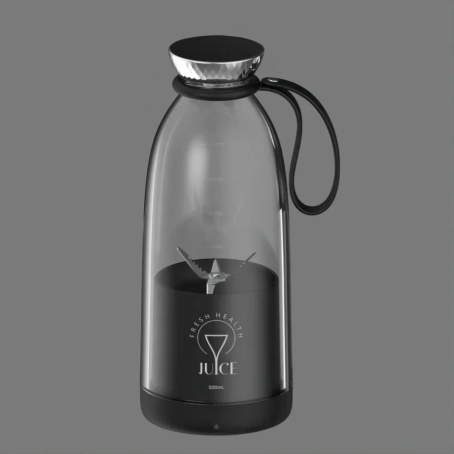 Portable juicer Fresh Juice Bottle Blender Plus 500ml Wireless Fruit Mixers 6 Blades 2400mAh Food Milkshake Ice Crush Cup - AMULET RING STORE