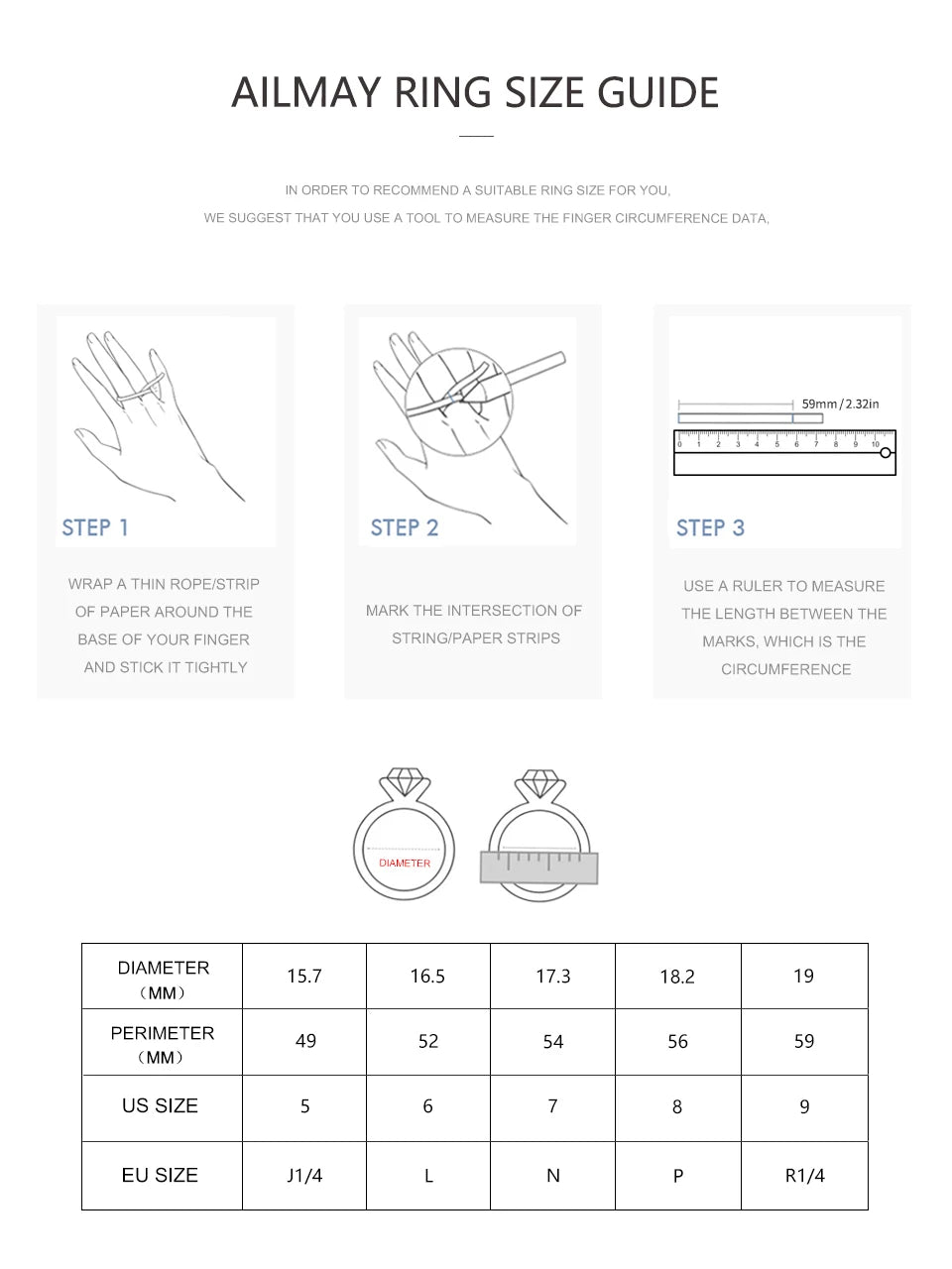 Ailmay Genuine 925 Sterling Silver Simple Navy Blue Zircon Ring for Women Fashion Minimalist Ring Fine Jewelry