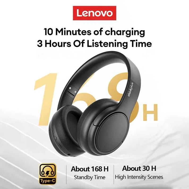 Original Lenovo TH20 Wireless Earphones Head Mounted Bluetooth Headphones HD Stereo Low Latency Music Game Earbuds Sport Headset