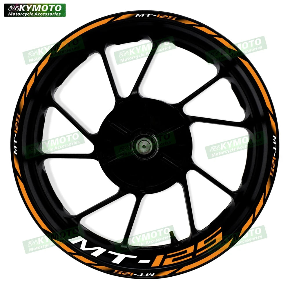 For Yamaha MT-125 MT125 motorcycle 17 inch front and rear wheel stickers modified waterproof reflective wheel rim stickers