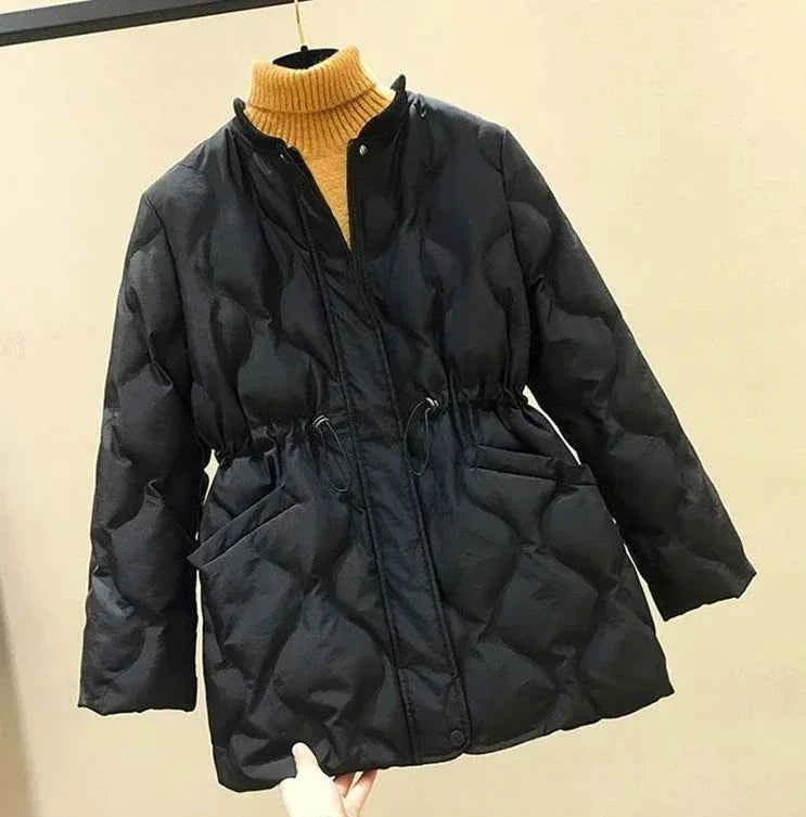 Quilted Padded Overcoat Female Coats Black Duck Down Women's Jacket Thick Padding Long Winter Promotion Offers Elegant Classy In