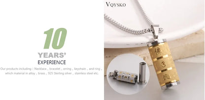 VQYSKO Tibetan Prayer Wheel Pendant - Om Mani Padme Hum