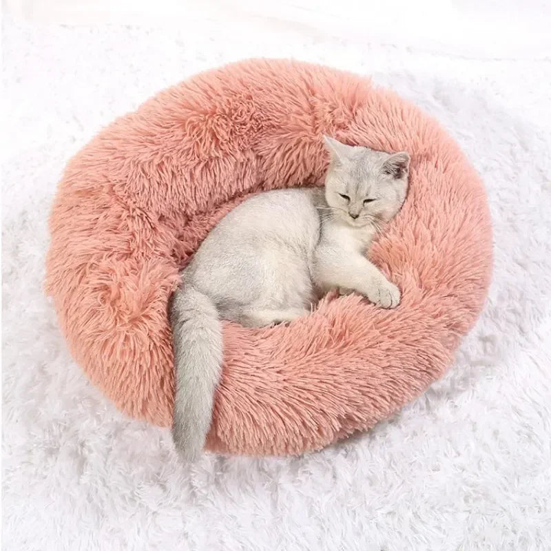 Round Cat Beds House Soft Long Plush Best Pet Dog Bed For Dogs Basket Pet Products Cushion Cat Bed Cat Mat Animals Sleeping Sofa - AMULET RING STORE