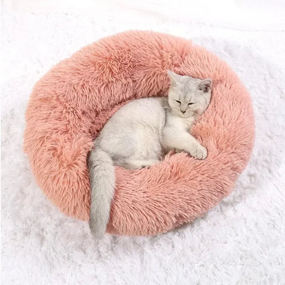 Round Cat Beds House Soft Long Plush Best Pet Dog Bed For Dogs Basket Pet Products Cushion Cat Bed Cat Mat Animals Sleeping Sofa - AMULET RING STORE