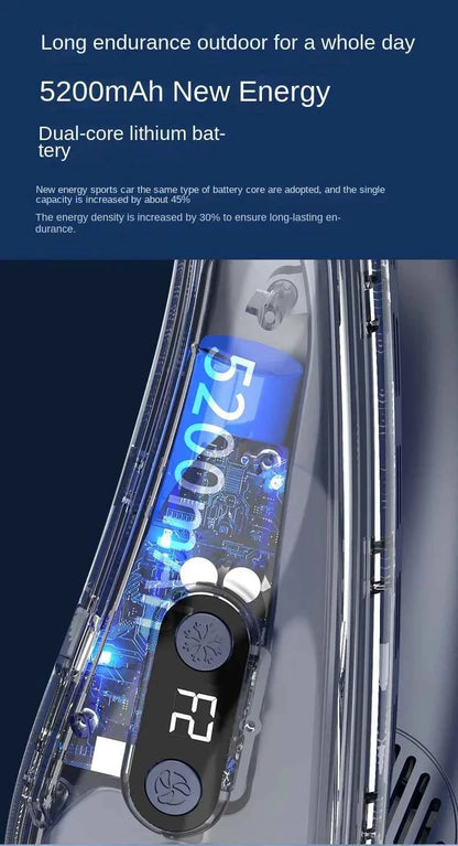 2024 New Neck Air Conditioner Portable Neck Fan Rechargeable Semiconductor Cooling Bladeless Fan Wearable Cooler multi purpose