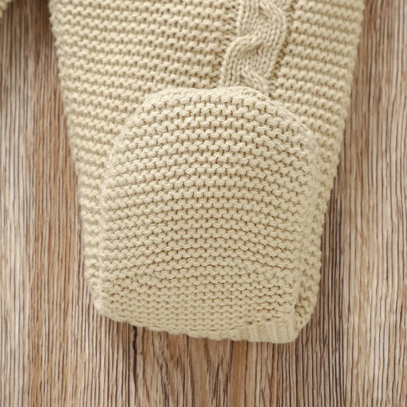 Autumn Baby Clothes Sets Knit Infant Boy Girl Sweater Long Sleeve+Romper Sleeveless Newborn Kid Pullover+Jumpsuit Foot Wrap 0-9M - AMULET RING STORE