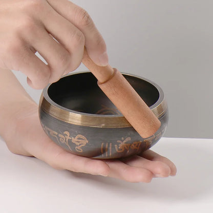 Nepal Handmade Bronze Singing Bowl Healing Meditation Yoga Tibetan Singing Bowls Sound Therapy Percussion Instruments - AMULET RING STORE