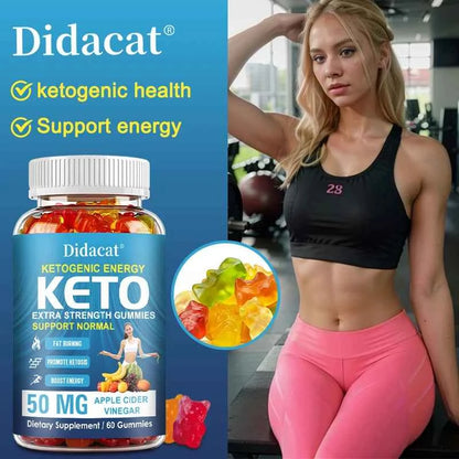 Keto Gummies, Containing 50mg of Apple Cider Vinegar, Support Fat Burning, Promote Ketosis, and Increase Energy