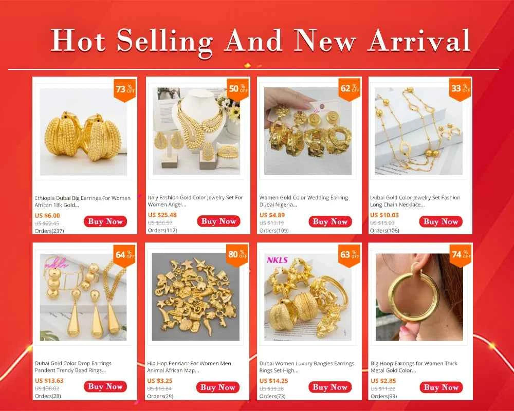 Fashion Women Necklace Bracelet Earrings Ring Dubai Jewelry Sets African Elegant Jewellery Set Bridal Wedding Party Gift