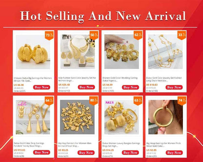 Fashion Women Necklace Bracelet Earrings Ring Dubai Jewelry Sets African Elegant Jewellery Set Bridal Wedding Party Gift