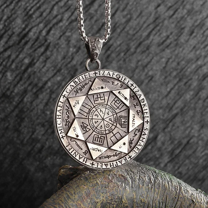 Retro Fashion Seven Angels Magic Circle Solomon's Seal Necklace Pendant