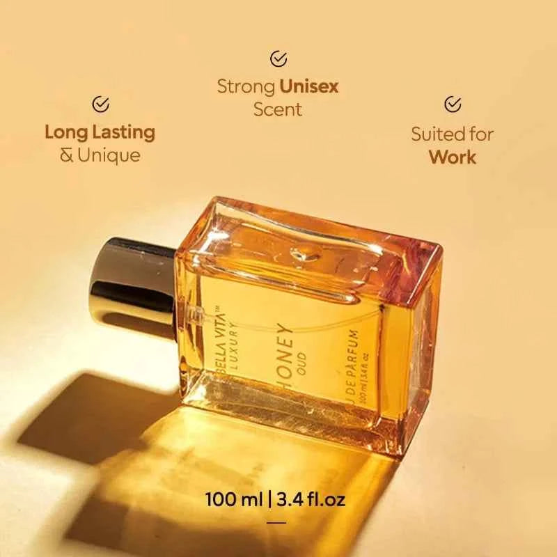100ml Original Arab Perfumes BellaVita Luxury Honey Oud Eau de Parfum Spray Unisex Lasting Wood Pheromones Perfume Cologne Gifts