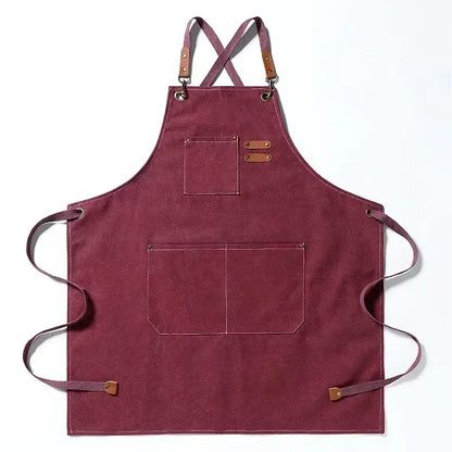 Customized apron New Fashion Canvas Kitchen Aprons For Woman Men Chef Work Apron For Restaurant Bar Shop Cafes Studios Uniform - AMULET RING STORE