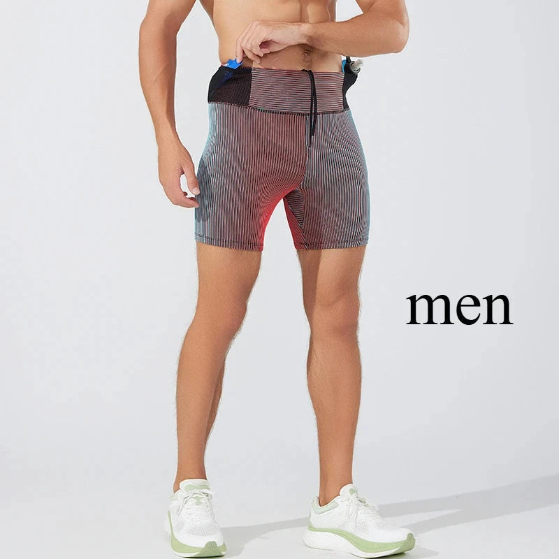 High Elasticity Men's & Women's Yoga Workout Shorts Two-Layer Moisture-Wicking, Ideal for Running and Fitness Enthusiasts!