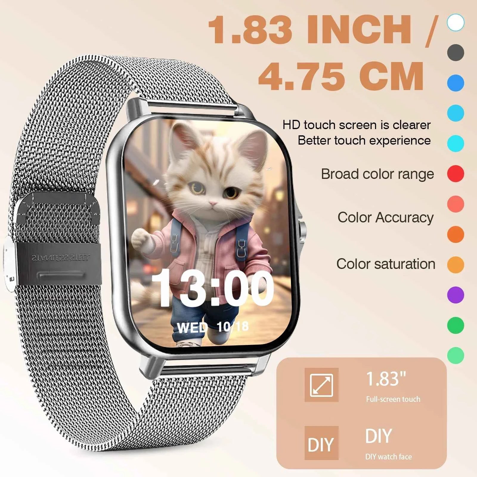 Smart watch, message display, multi-sport mode, step counting/sports tracking, multi-function sports watch
