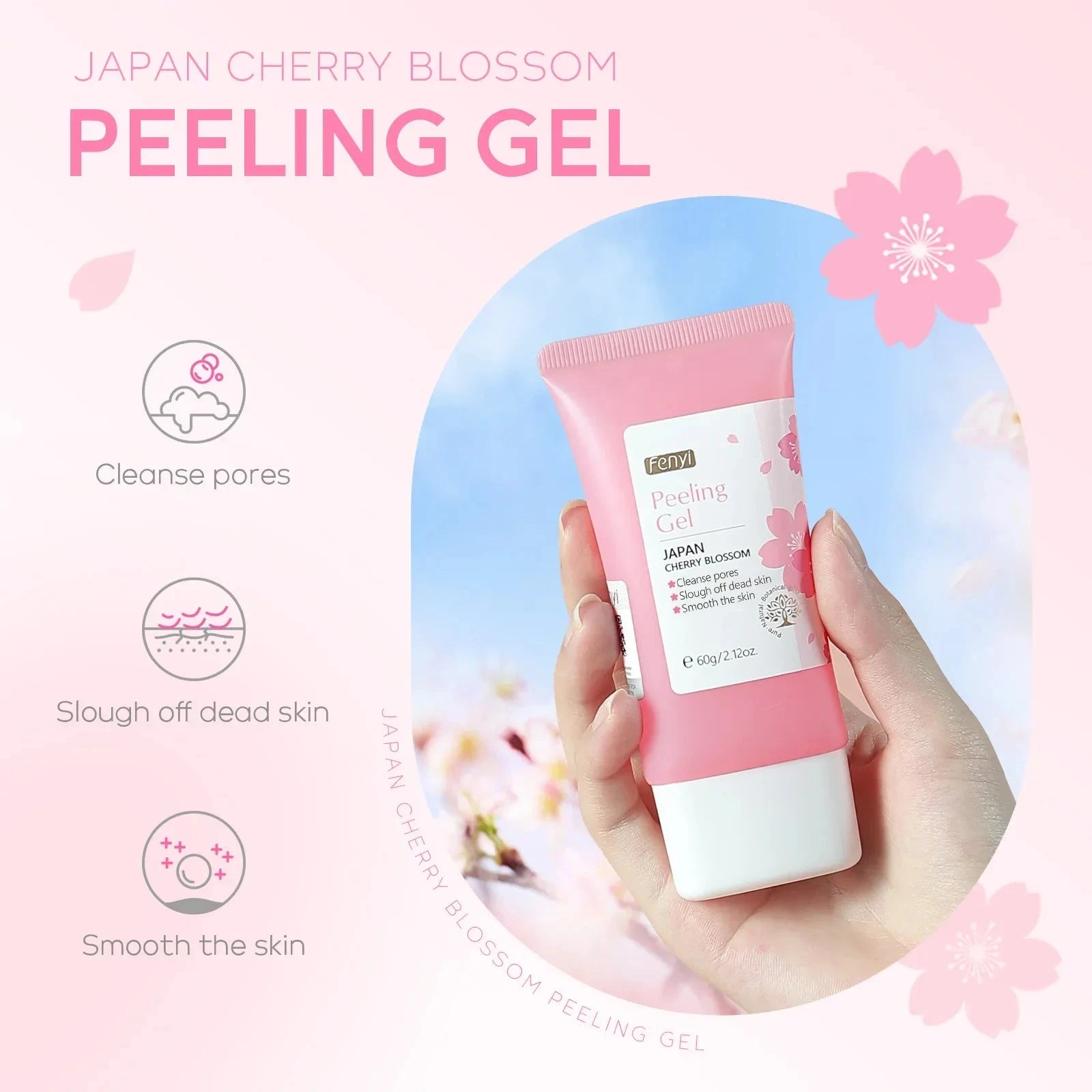 Sakura Face Deep Cleaning Exfoliating Gel Skin Care Whitening Moisturizer Repair Facial Scrub Skin Care 60g - AMULET RING STORE