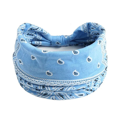 Bohemian Trendy Yoga Motion Hairpie Sweat-Absorbing Sweat Absorption And Elastic Cotton Head Ladies Headwear Hair Accessories - AMULET RING STORE