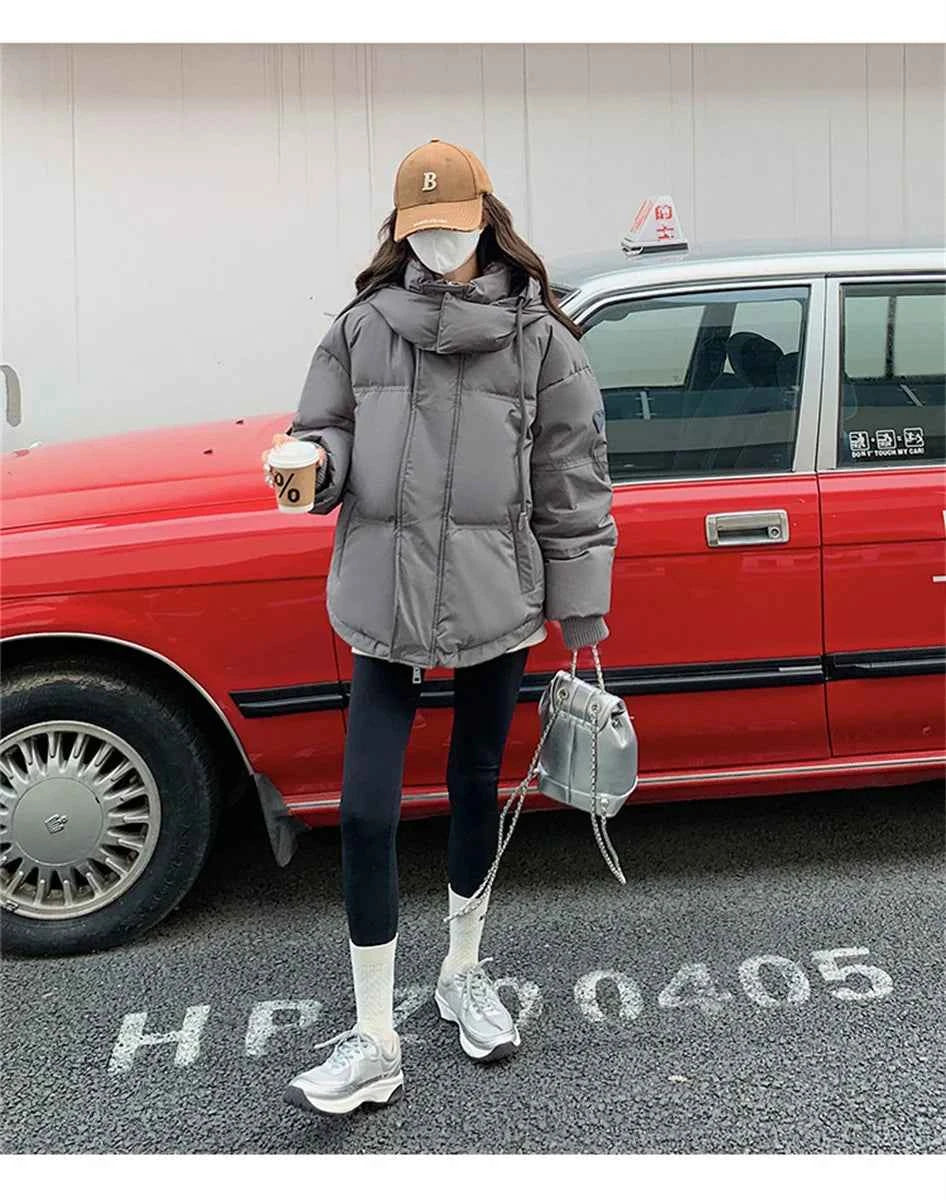 Women's Winter Warm Padded Jacket Coat 2025 New Down Cotton Hooded Solid Thick Parka Waterproof Puffy Korean Fashion Outdoor