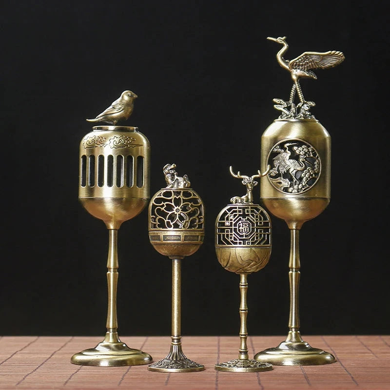 Magpie Hollow Lamp Sandalwood Fragrance Censer Smoking Backflow Incense Holder Tea House Ornaments Study Room Home Decor - AMULET RING STORE