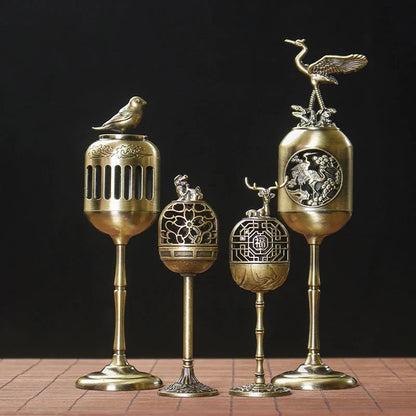 Magpie Hollow Lamp Sandalwood Fragrance Censer Smoking Backflow Incense Holder Tea House Ornaments Study Room Home Decor - AMULET RING STORE