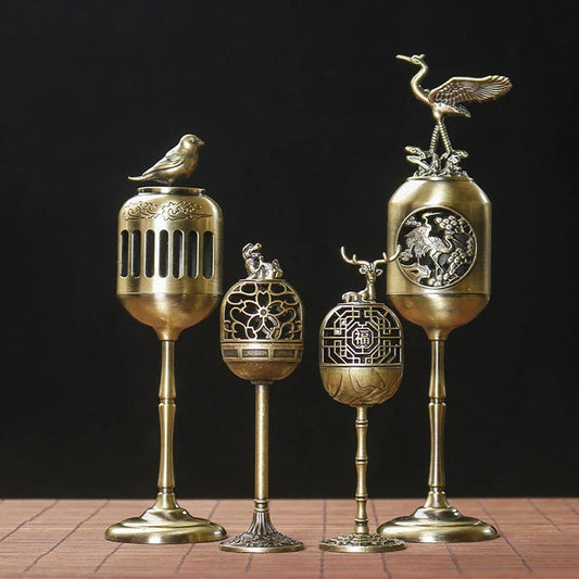 Magpie Hollow Lamp Sandalwood Fragrance Censer Smoking Backflow Incense Holder Tea House Ornaments Study Room Home Decor - AMULET RING STORE